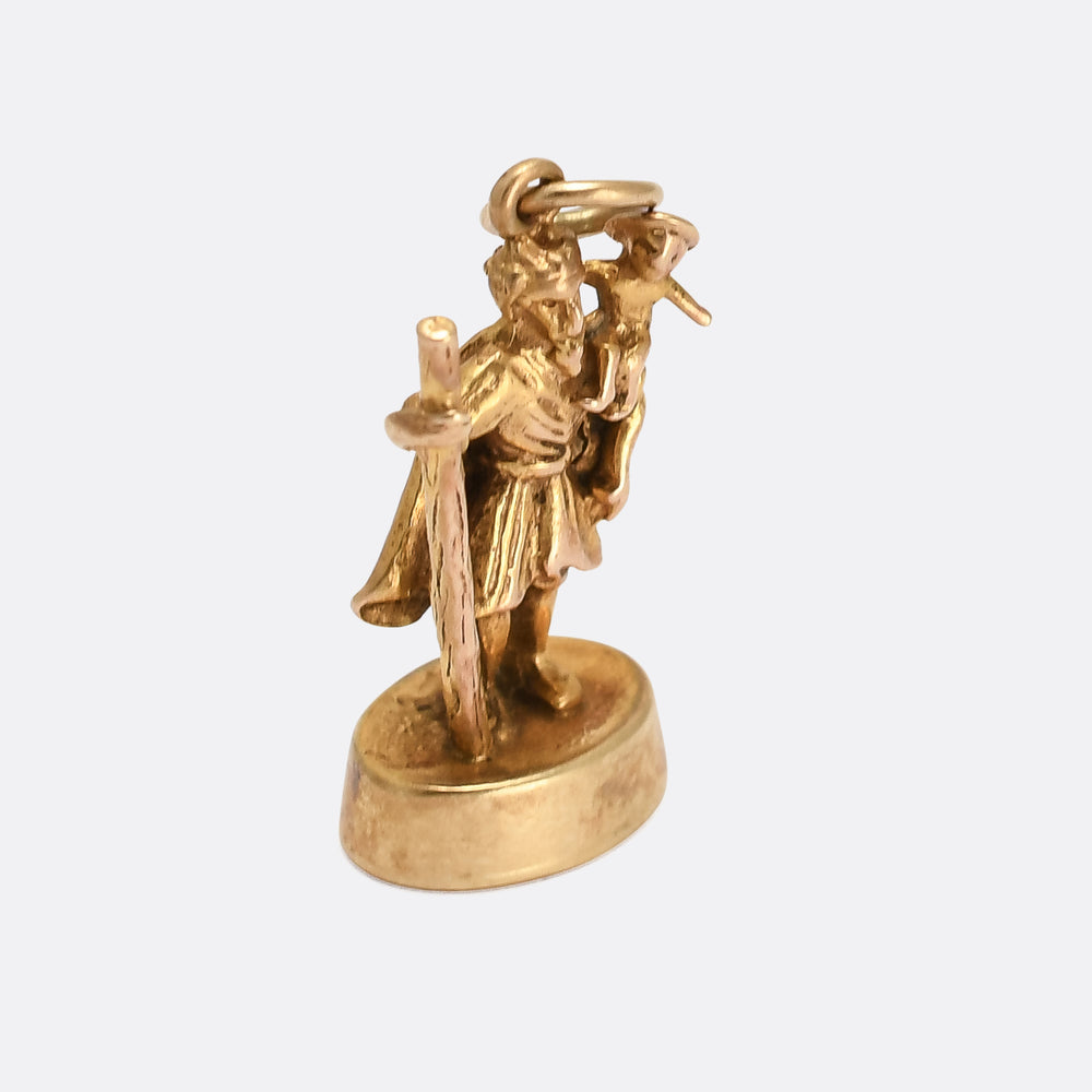 Vintage Figural Saint Christopher Fob Pendant