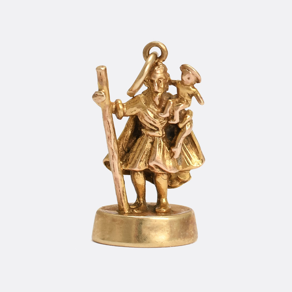 Vintage Figural Saint Christopher Fob Pendant