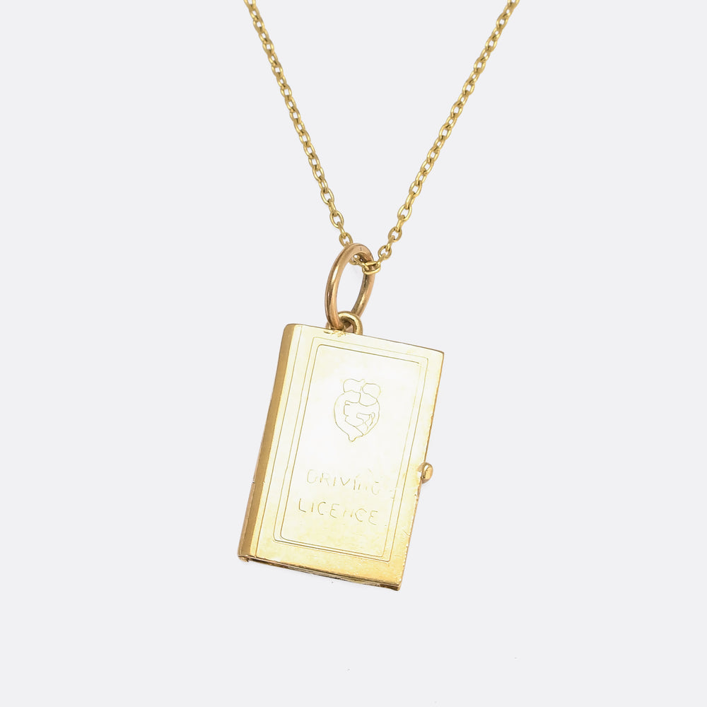 Vintage Gold Driving Licence Charm
