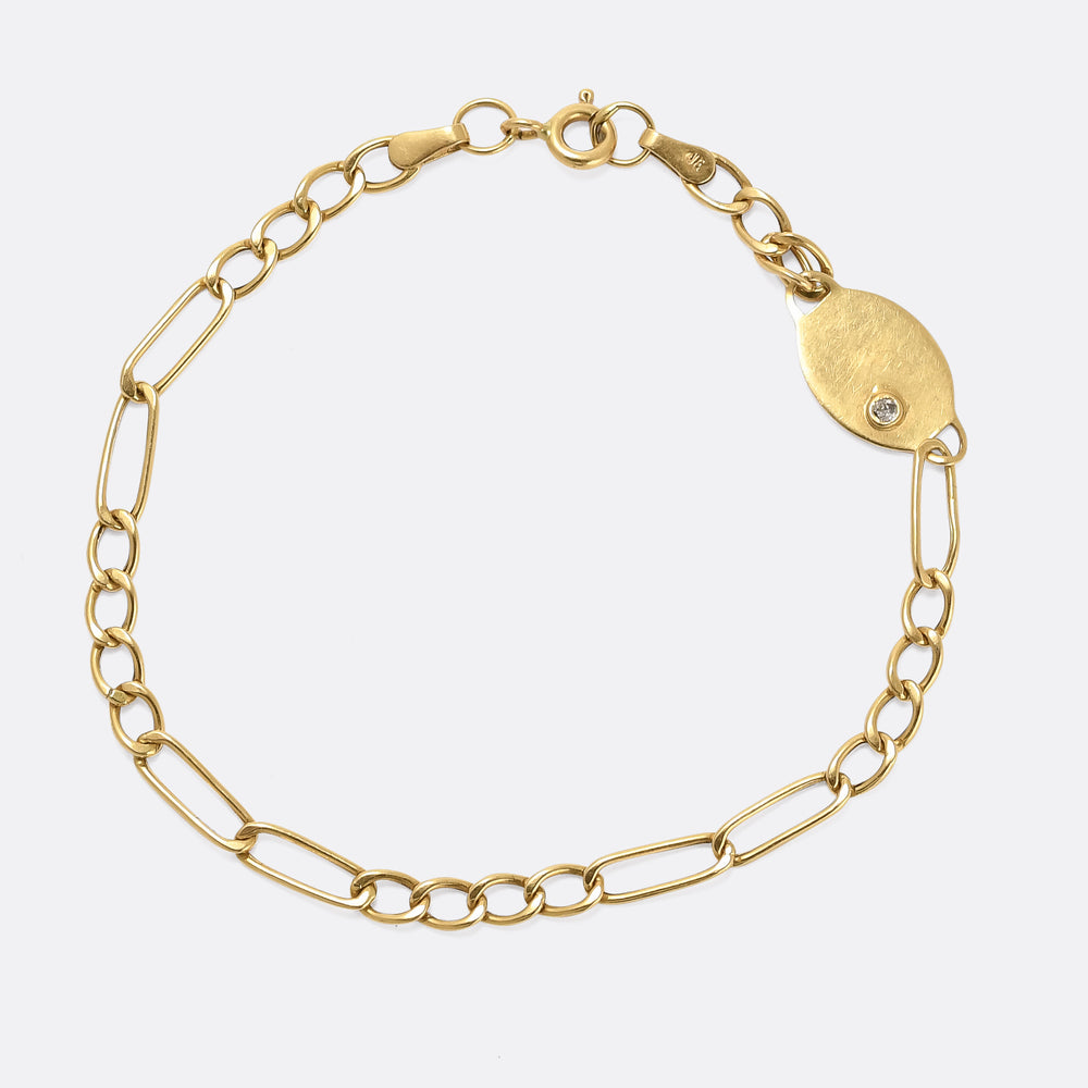 Vintage Gold Figaro Chain Bracelet