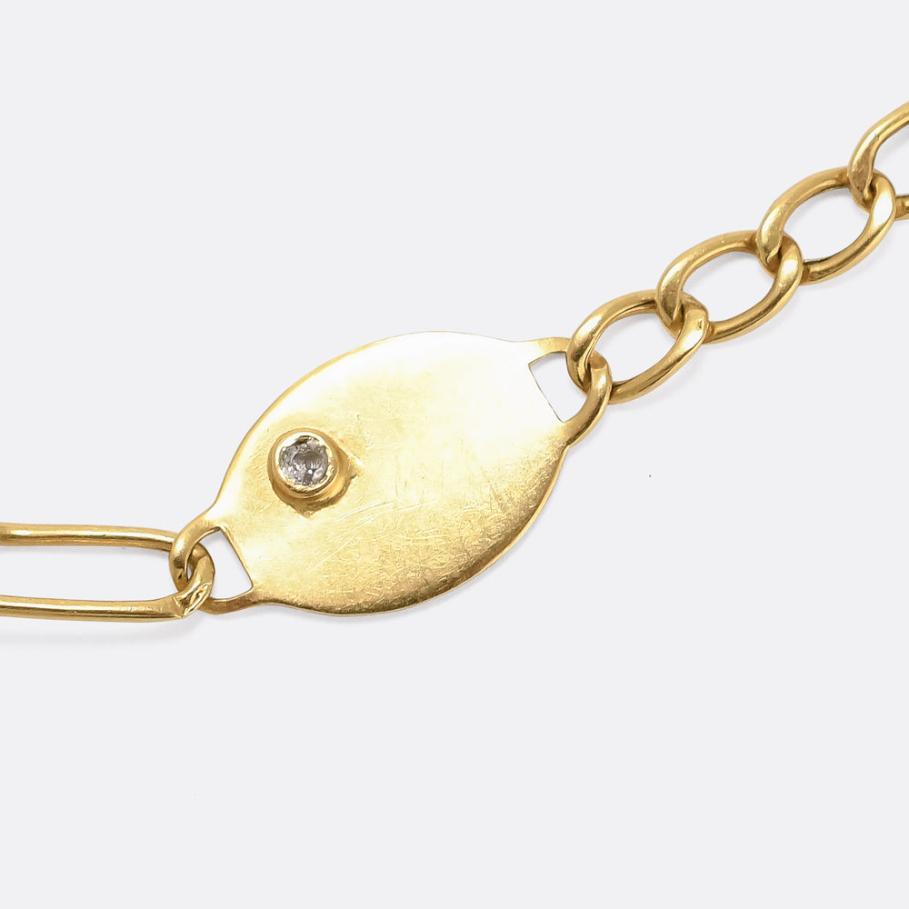 Vintage Gold Figaro Chain Bracelet