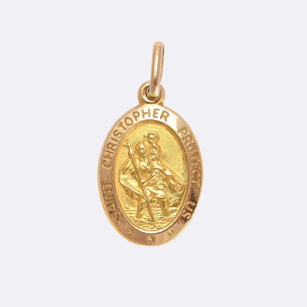 Vintage Gold Saint Christopher Medallion