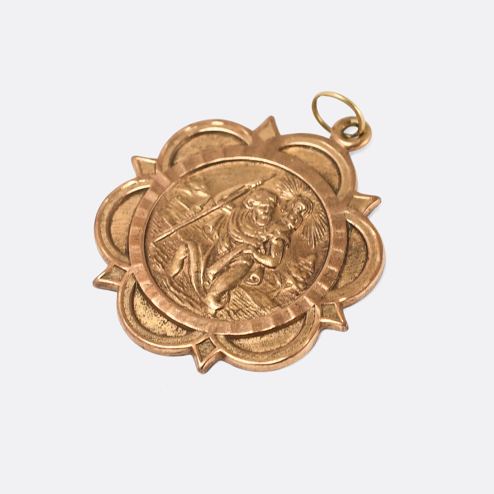 Vintage Gold Saint Christopher Pendant