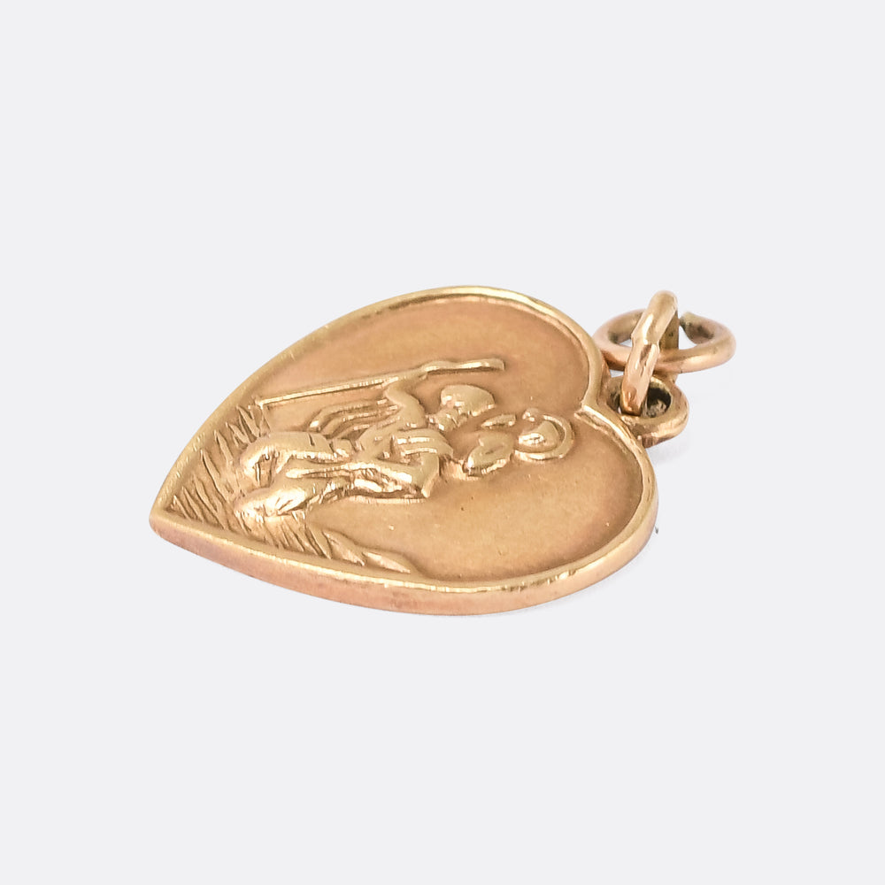 Vintage Heart-Shaped St Christopher Pendant