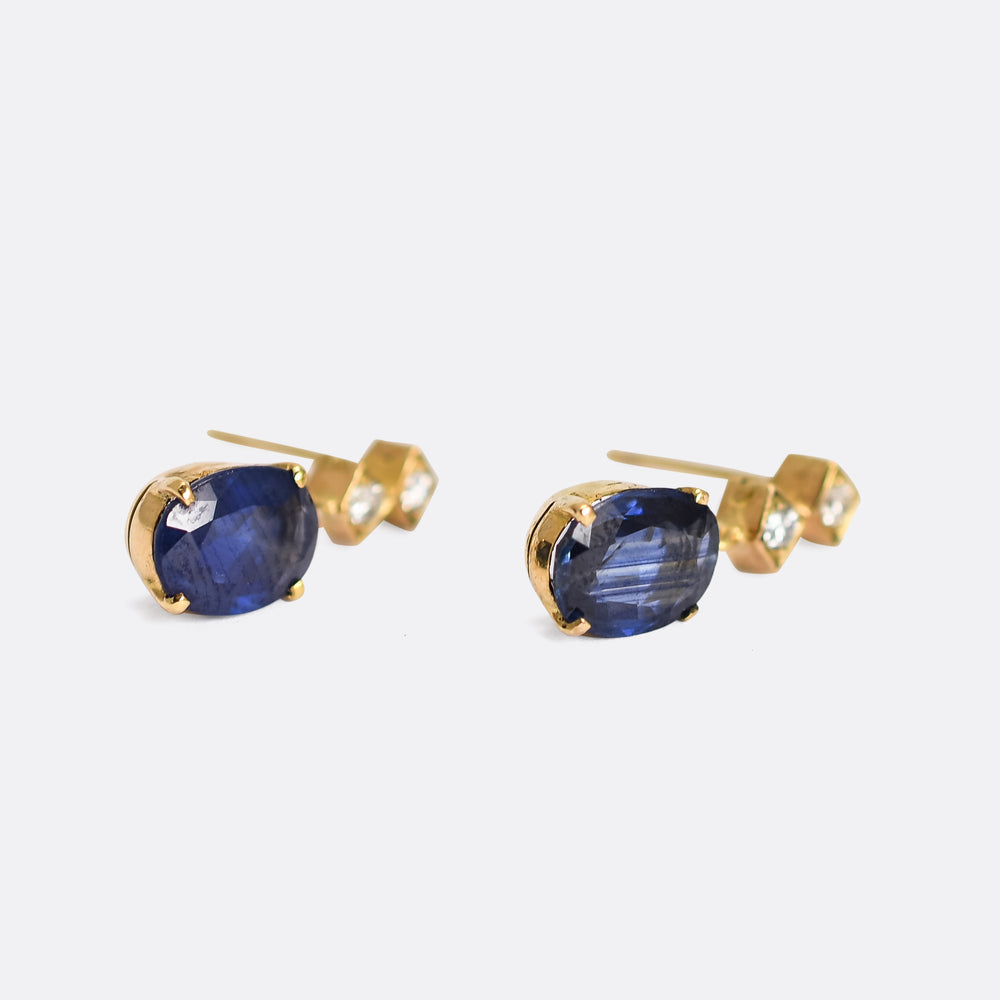 Vintage Sapphire & Diamond Earrings