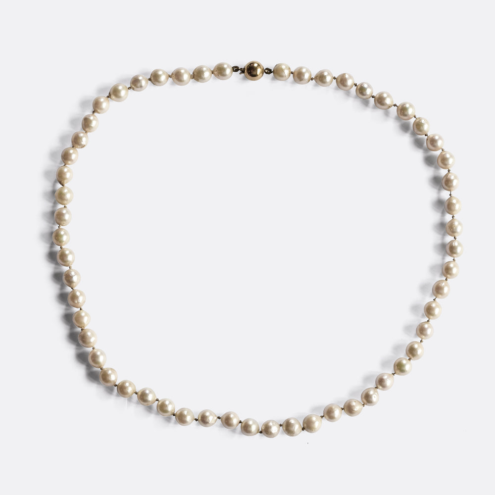 Vintage Single Strand Pearl Necklace