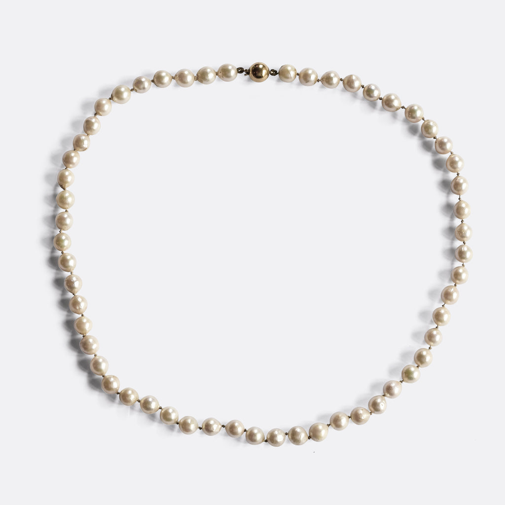Vintage Single Strand Pearl Necklace Butter Lane Antiques