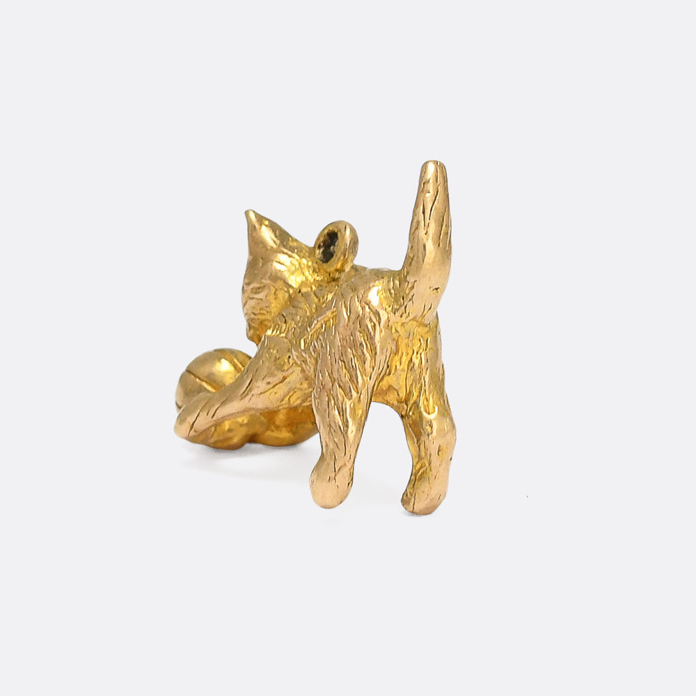 Vintage Solid Gold Kitten Charm