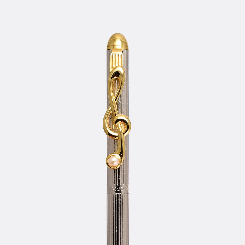Vintage Treble Clef Mikimoto Pearls Pen