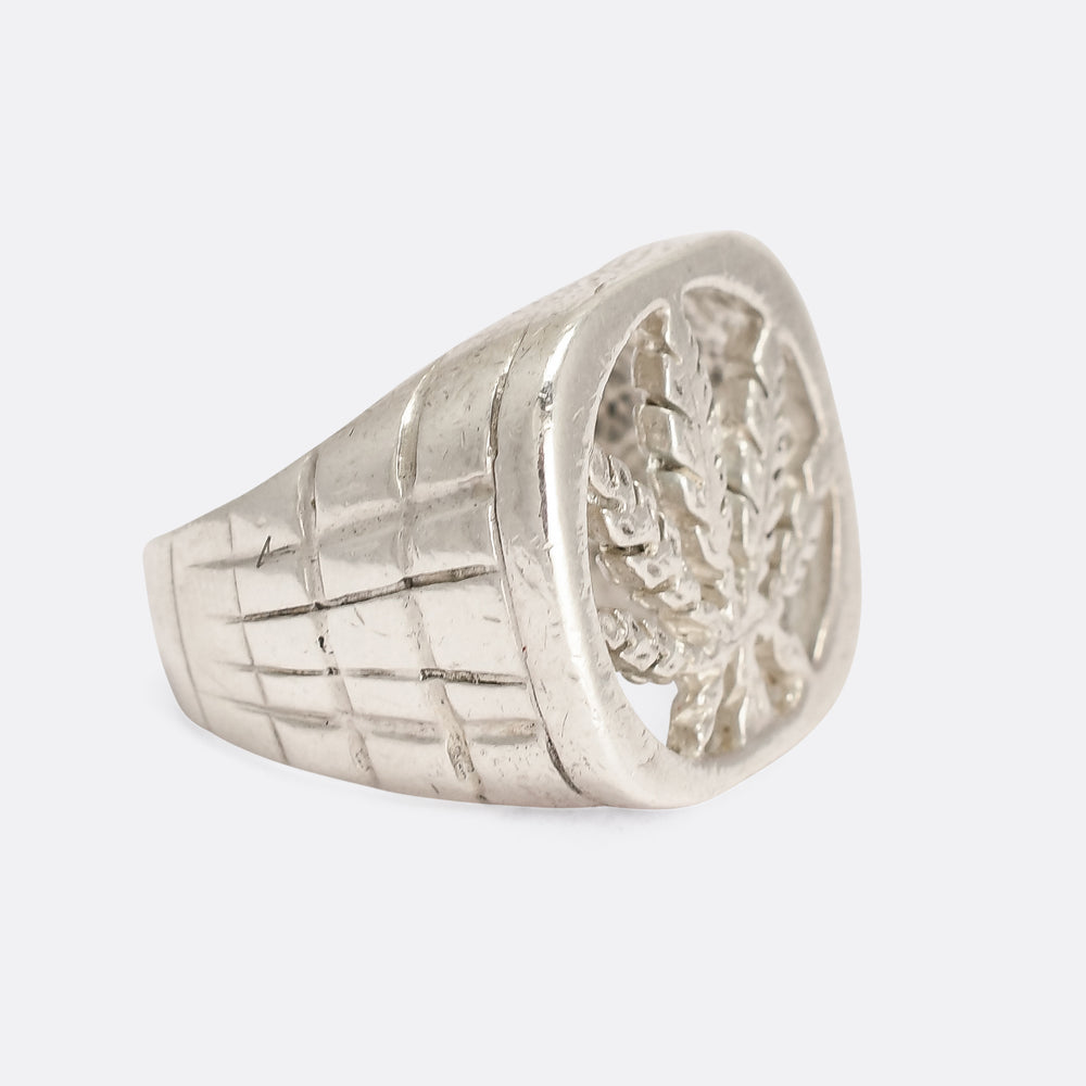 Vintage Weed Leaf Signet Ring