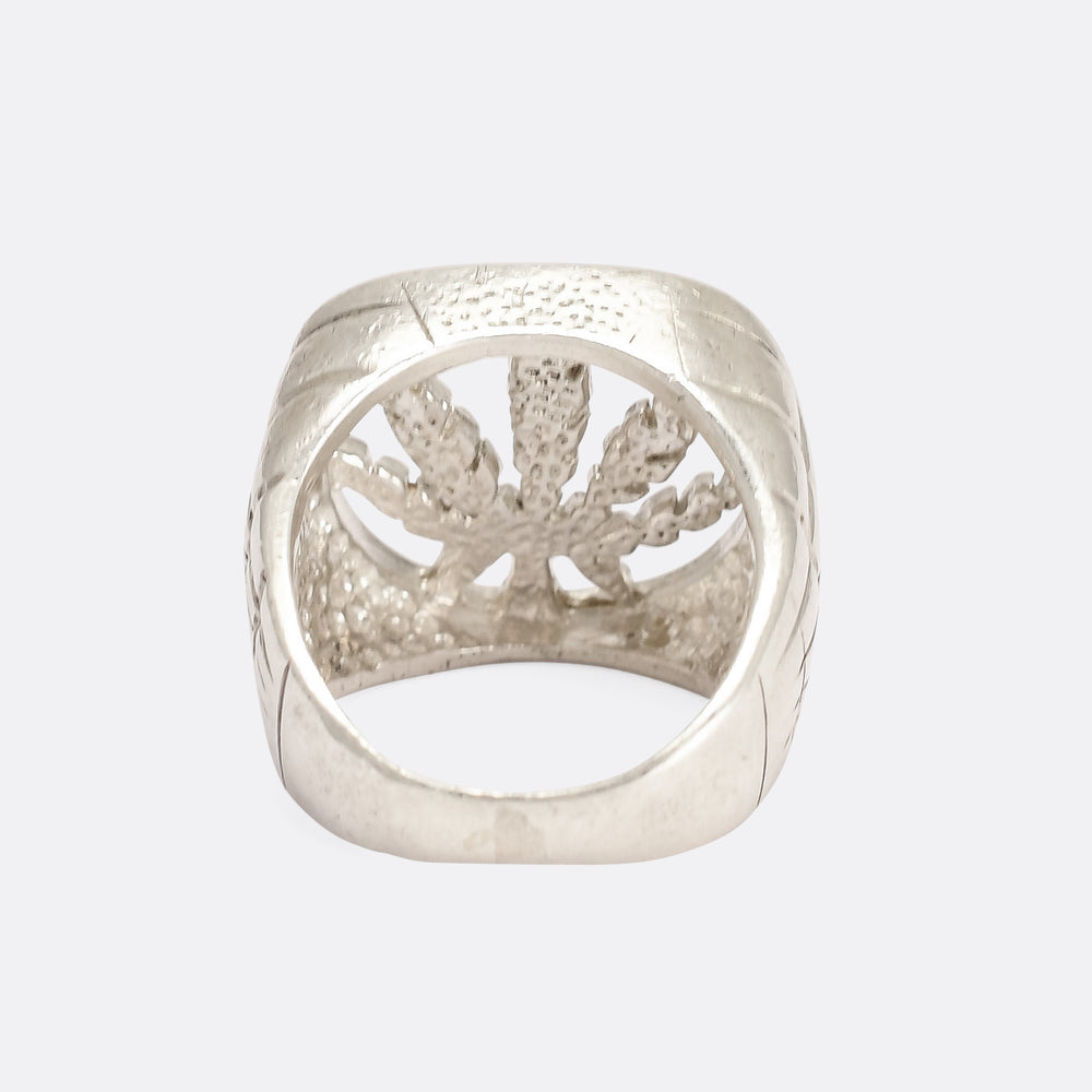 Vintage Weed Leaf Signet Ring