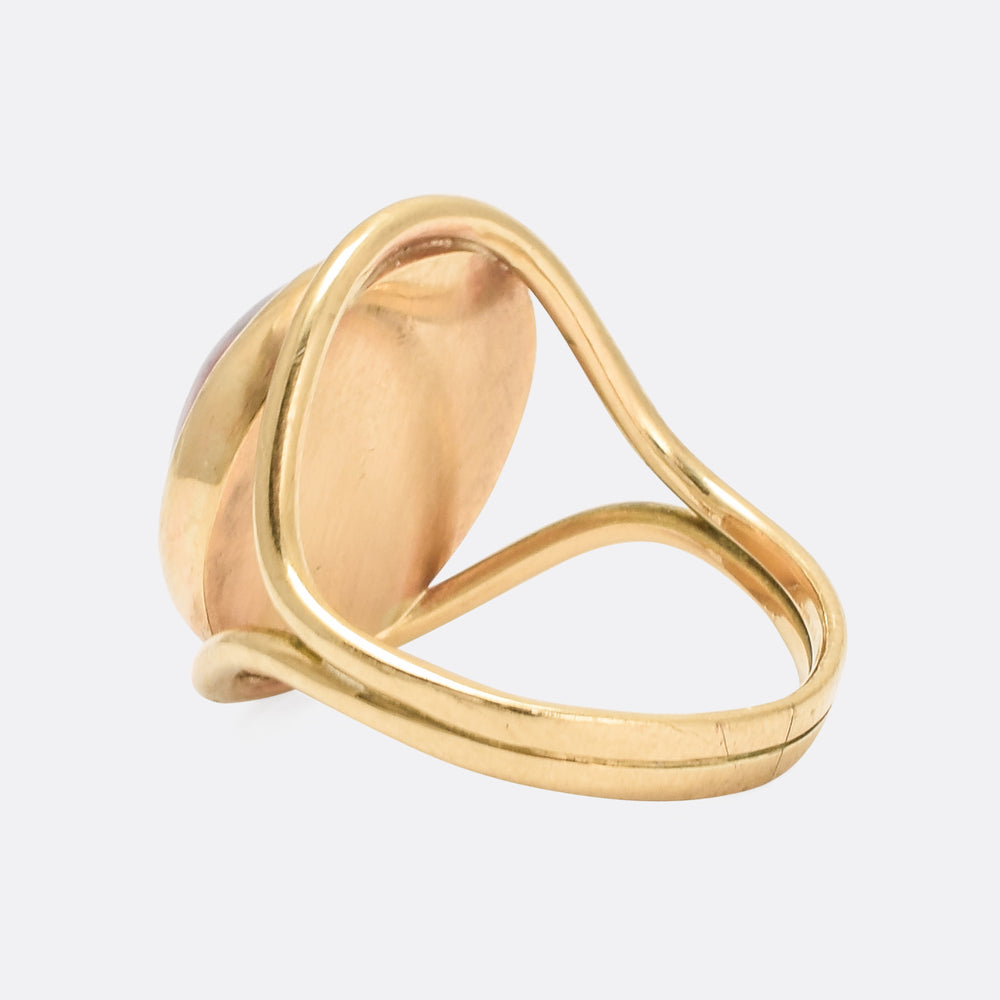 Vintage Amber Cabochon Ring