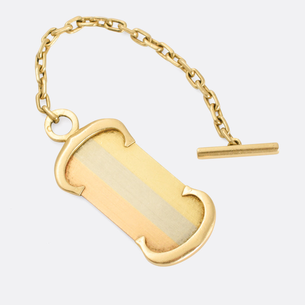 Vintage Cartier Double C Gold Keychain