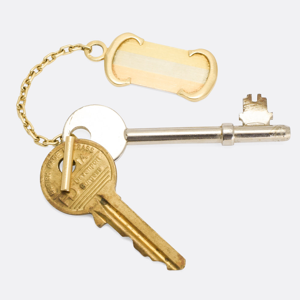 Vintage Cartier Double C Gold Keychain