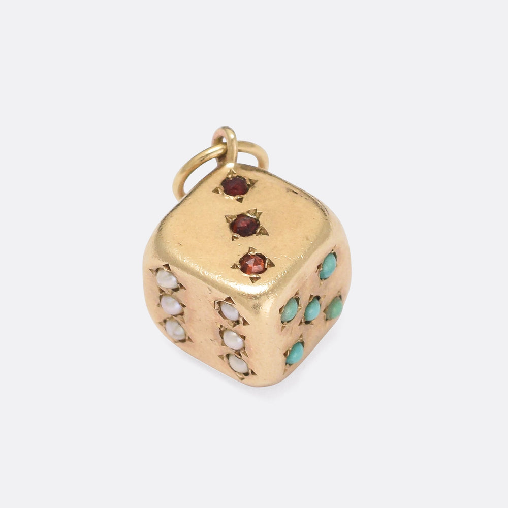 Vintage Gemset Dice Pendant