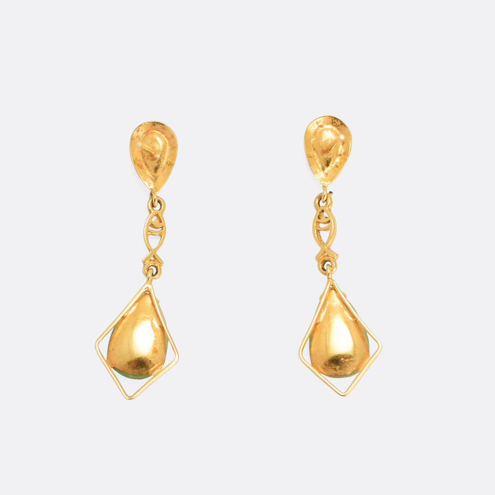 Vintage Jade Drop Earrings