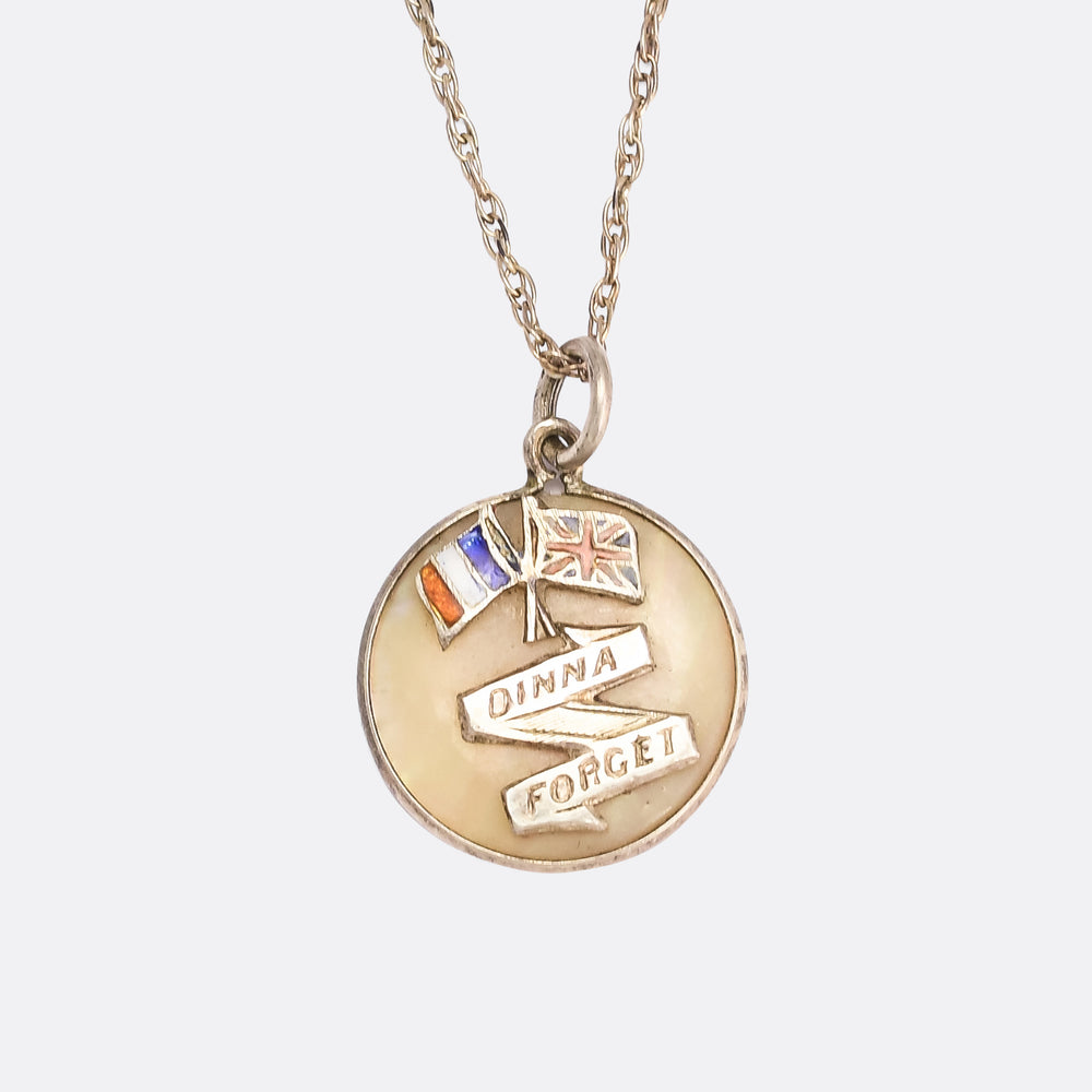 WW1 Dinna Forget Britain & France Pendant
