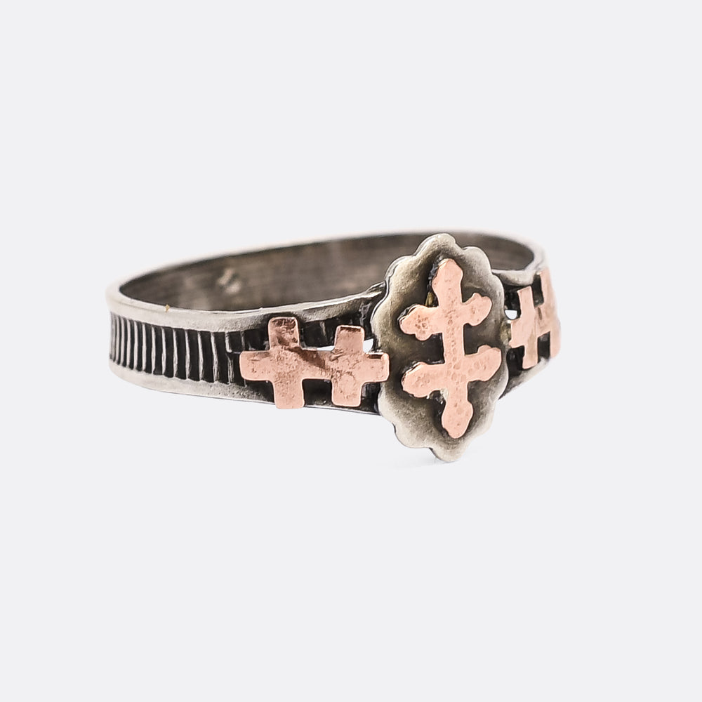 WW2 Free France Cross of Lorraine Ring