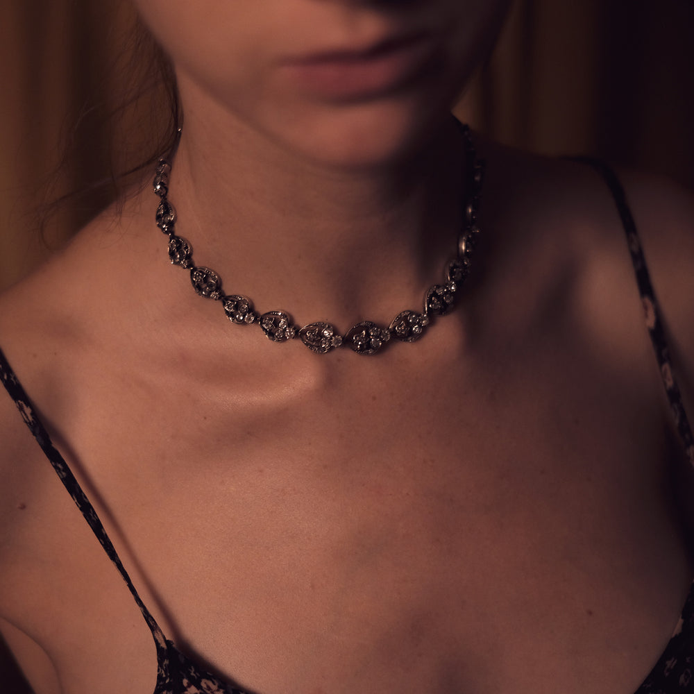 Victorian 6.0ct Diamond Heart Necklace & Bracelet Set