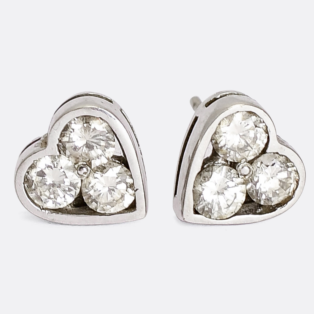 0.72ct Diamond Heart Stud Earrings