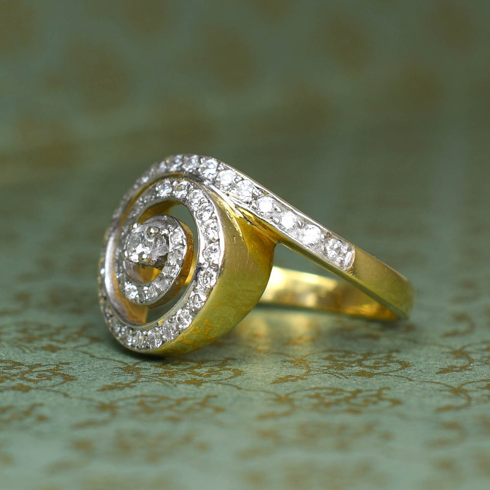1930's Diamond Swirl Cluster Ring