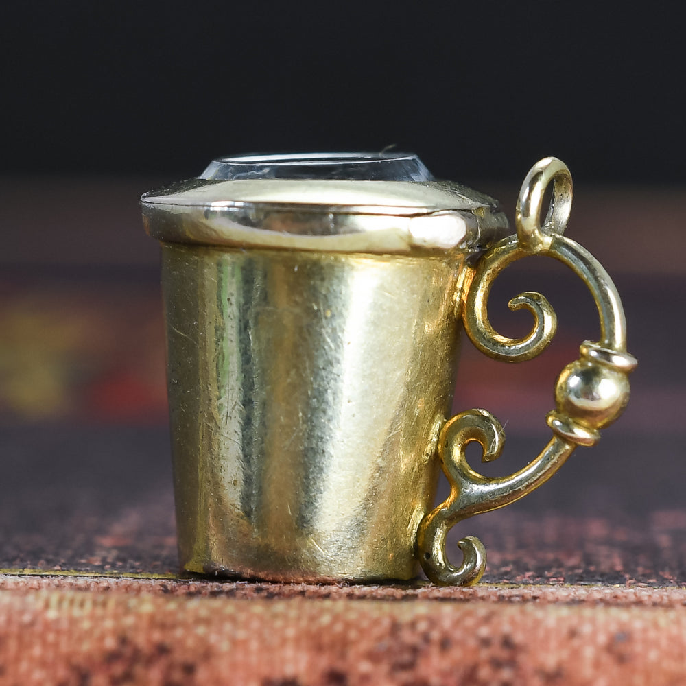 Victorian Ruby, Emerald & Diamond Trefoil Tankard Charm