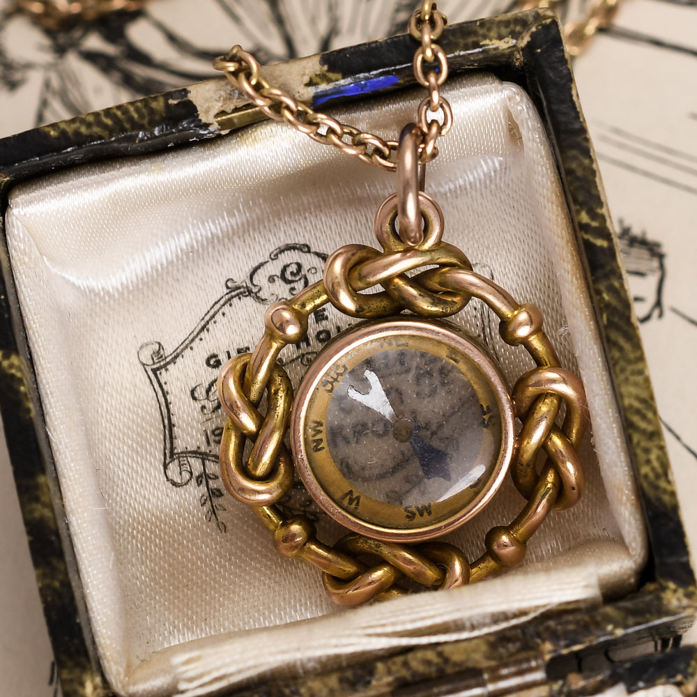 Victorian Gold Compass Pendant