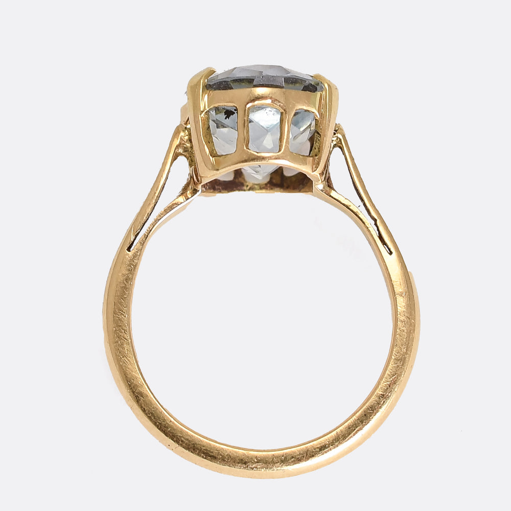 Art Deco Aquamarine Solitaire Ring