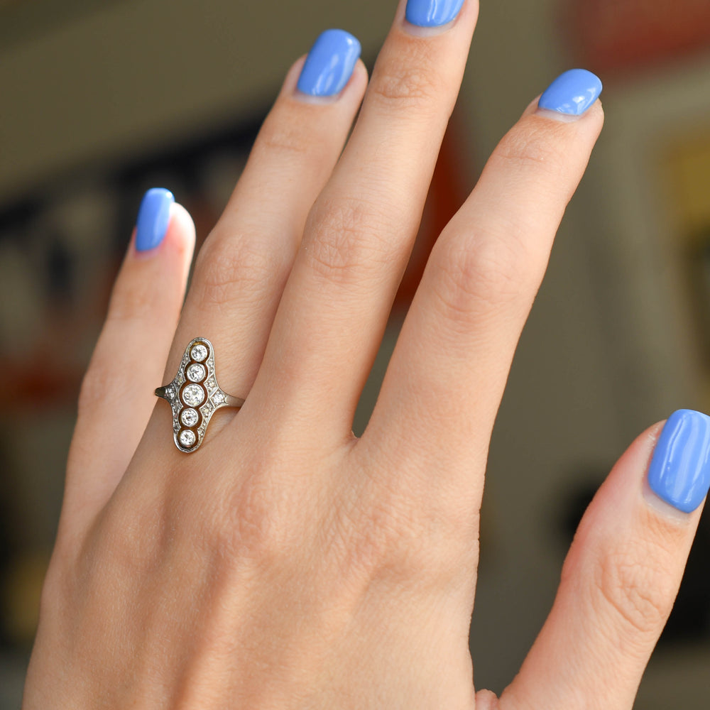 Edwardian Diamond Openwork Cluster Ring