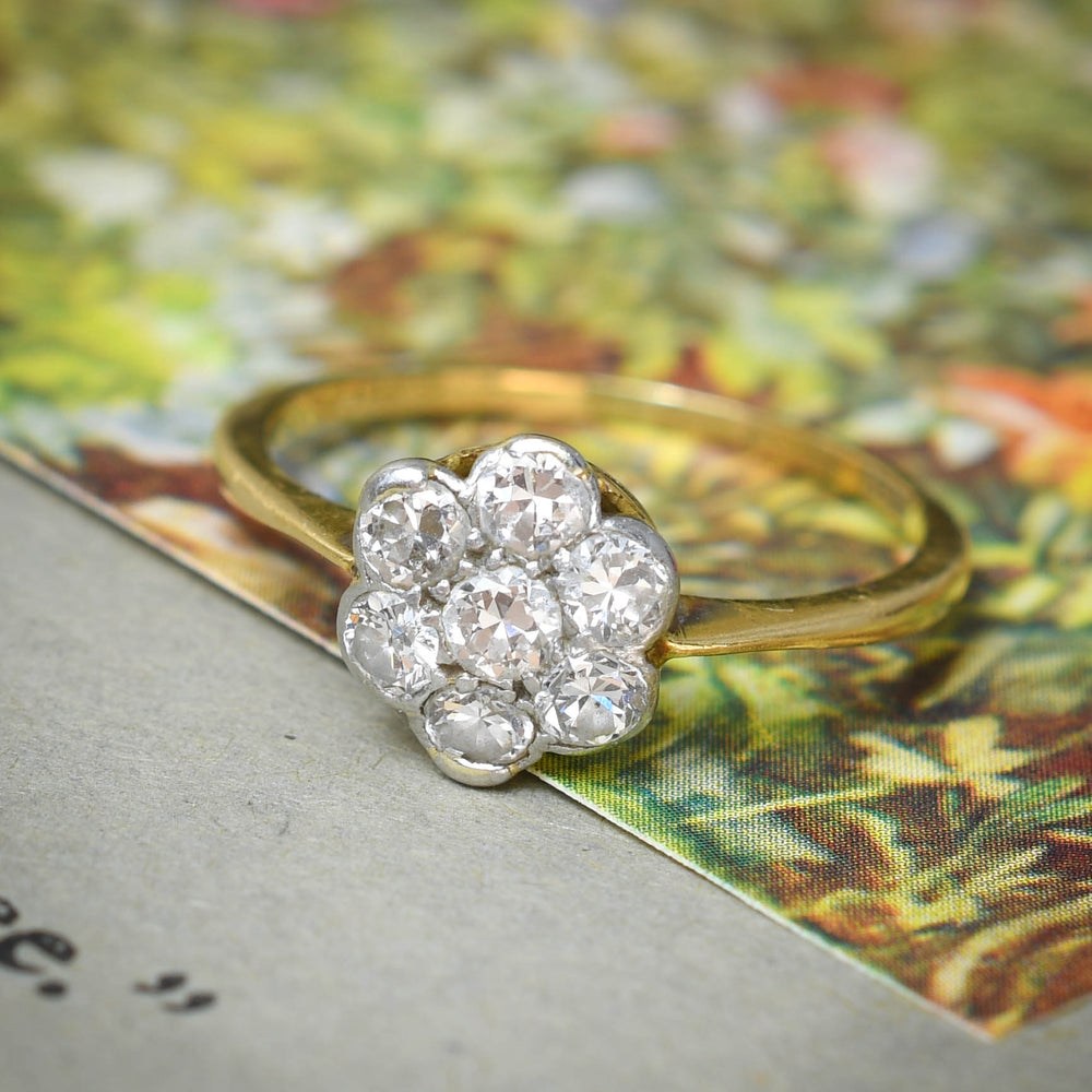 Late Victorian Diamond Flower Cluster Ring