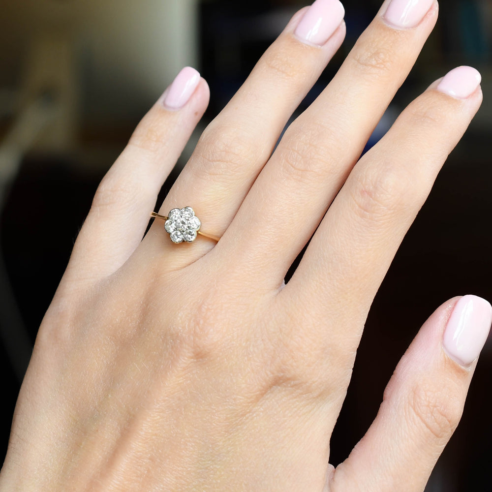 Late Victorian Diamond Flower Cluster Ring