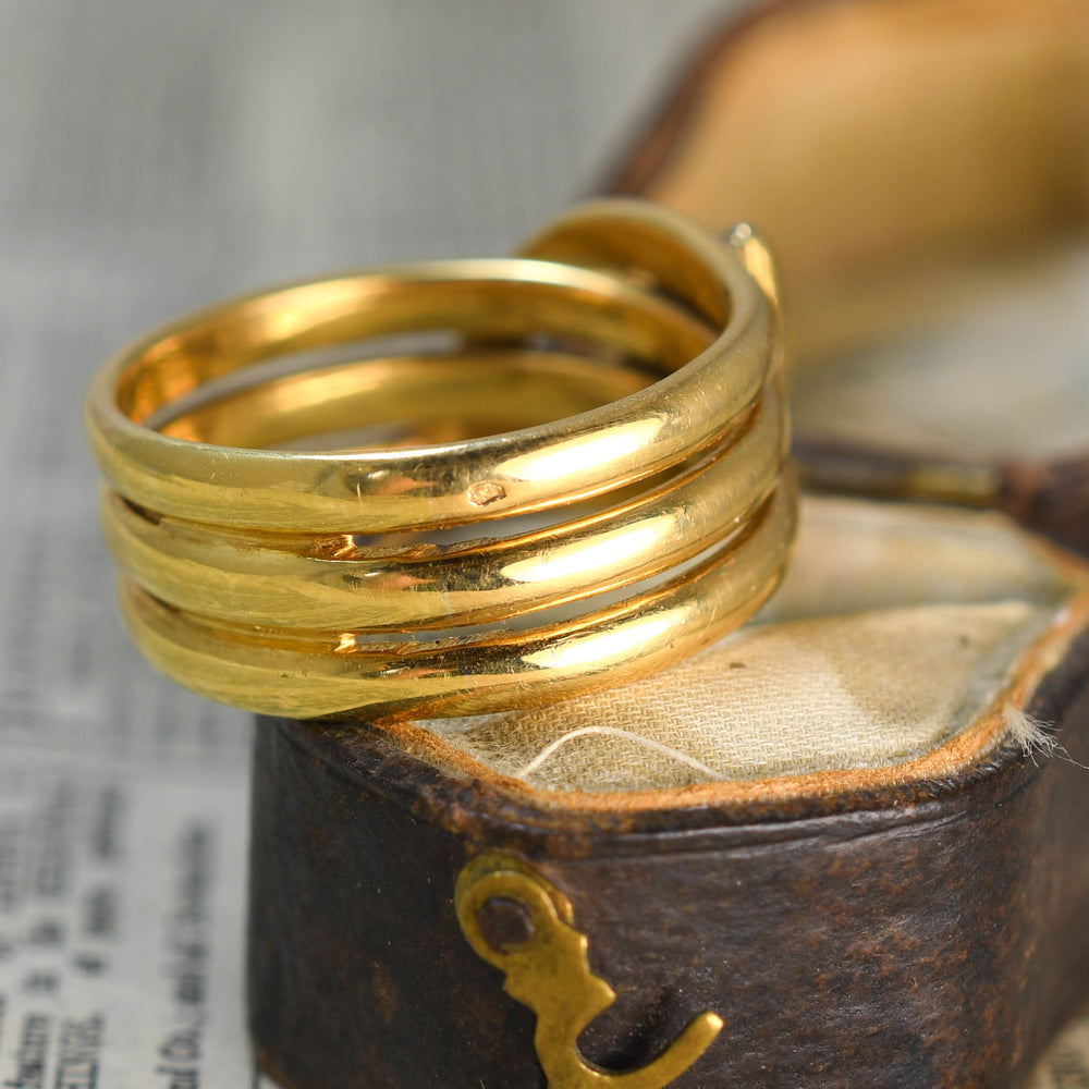 Antique French Diamond Coiled Snake Ring