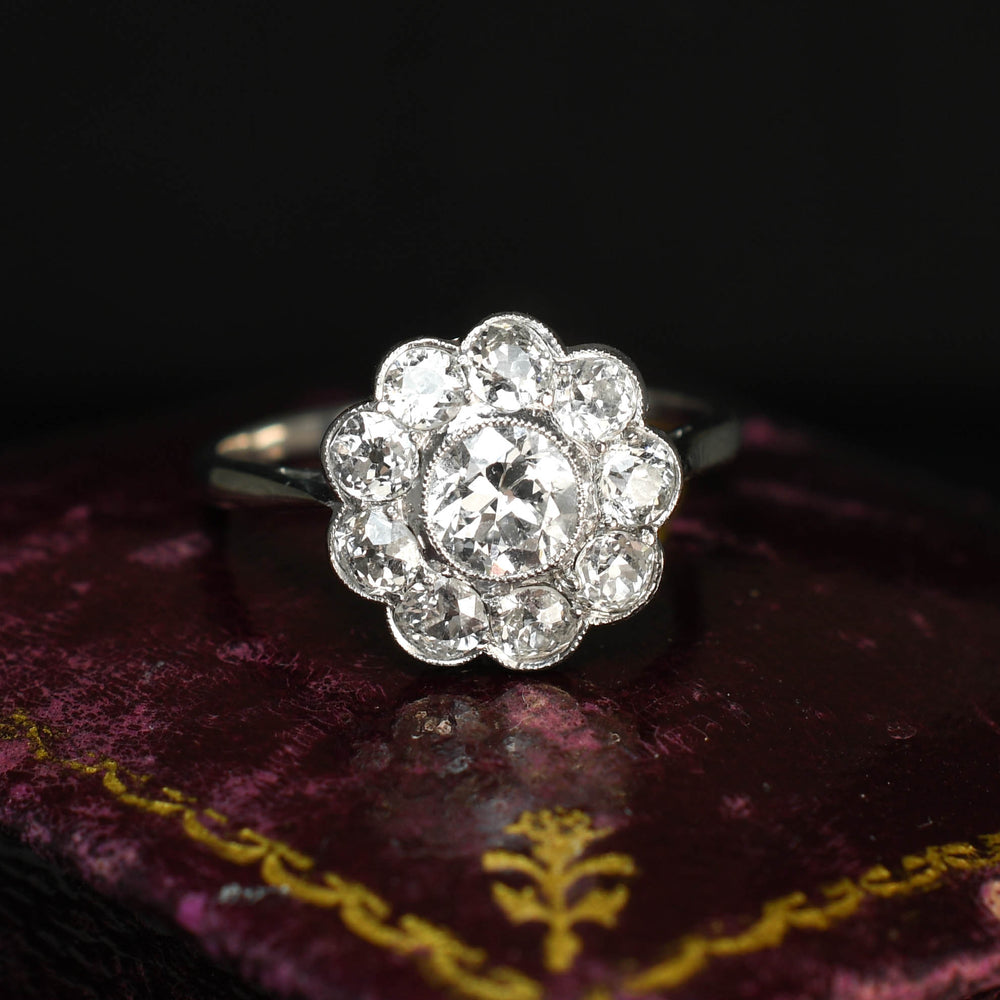 Edwardian Diamond Daisy Cluster Ring