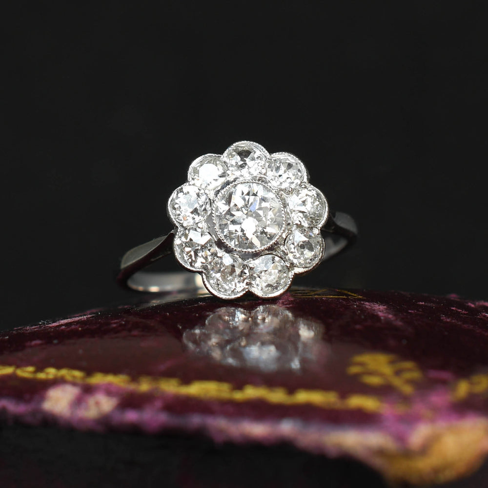 Edwardian Diamond Daisy Cluster Ring