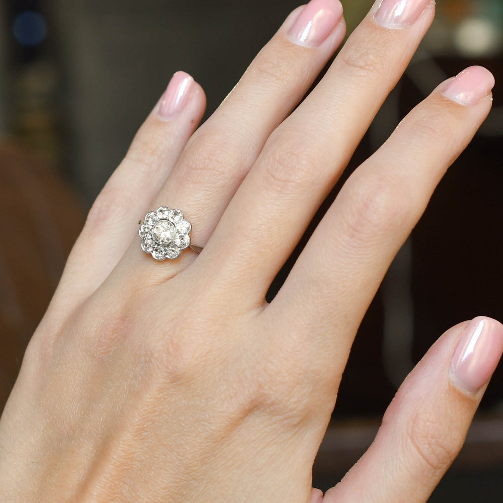 Edwardian Diamond Daisy Cluster Ring