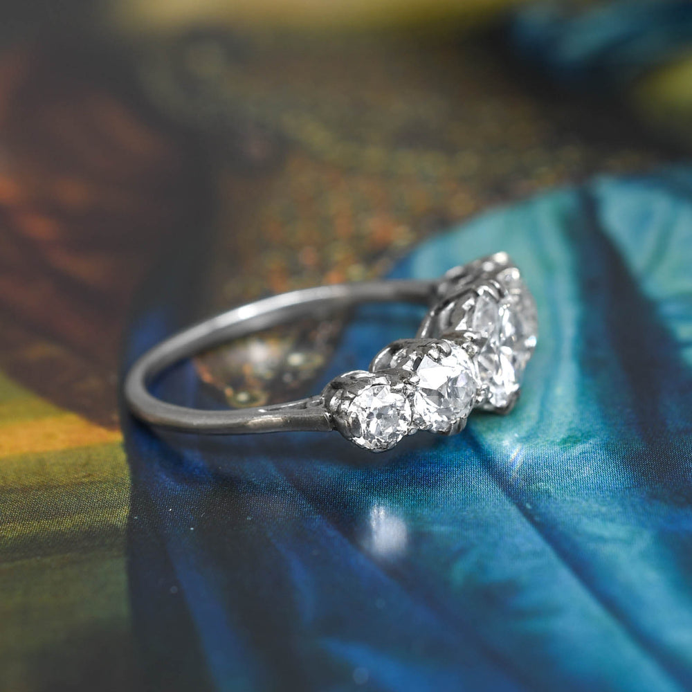 Art Deco 3.4ct Diamond 5-Stone Half-Hoop Ring