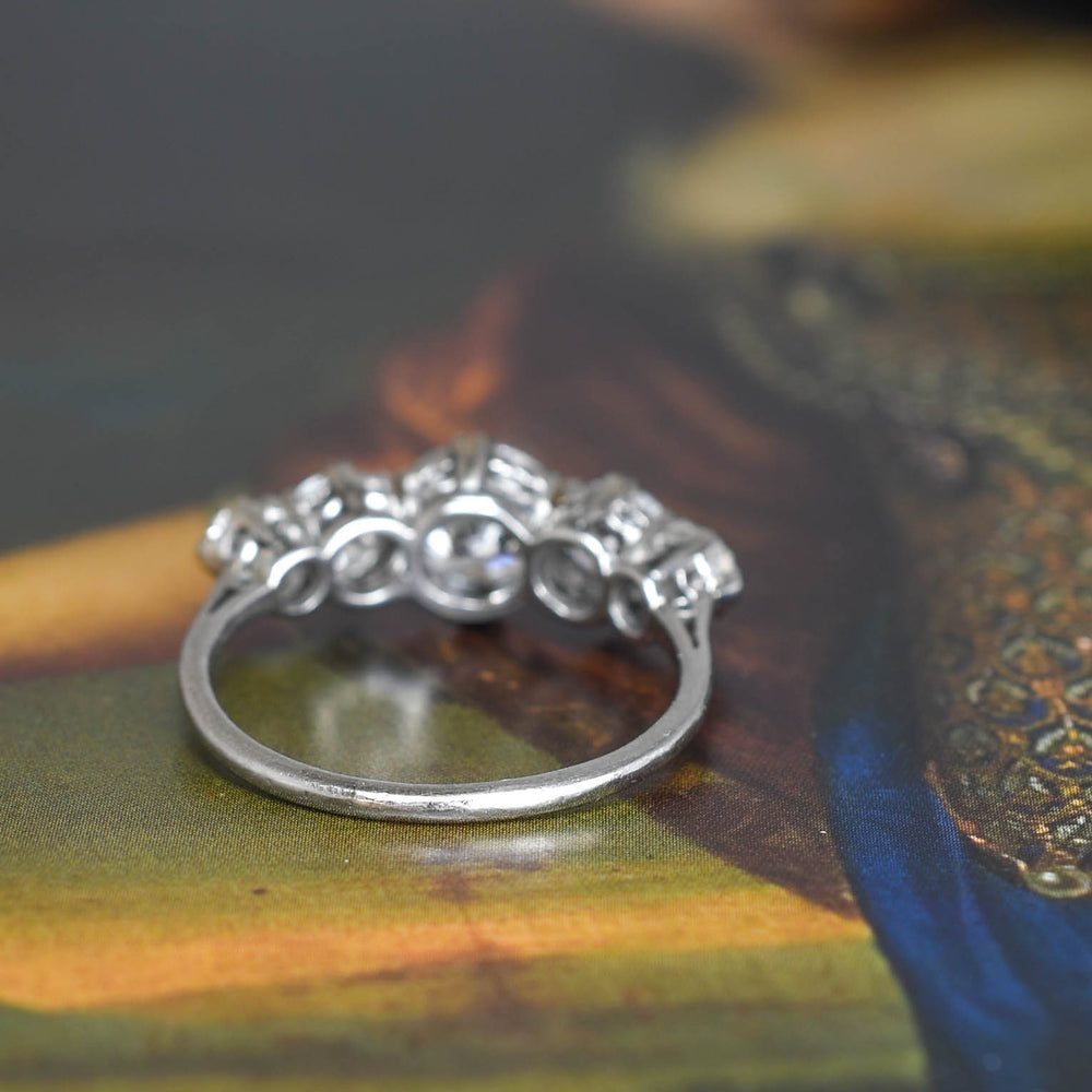 Art Deco 3.4ct Diamond 5-Stone Half-Hoop Ring