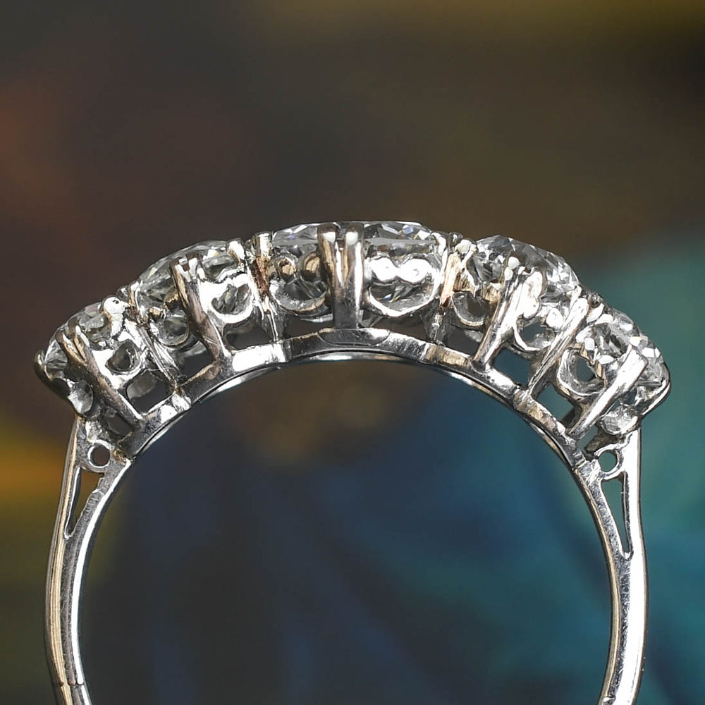 Art Deco 3.4ct Diamond 5-Stone Half-Hoop Ring