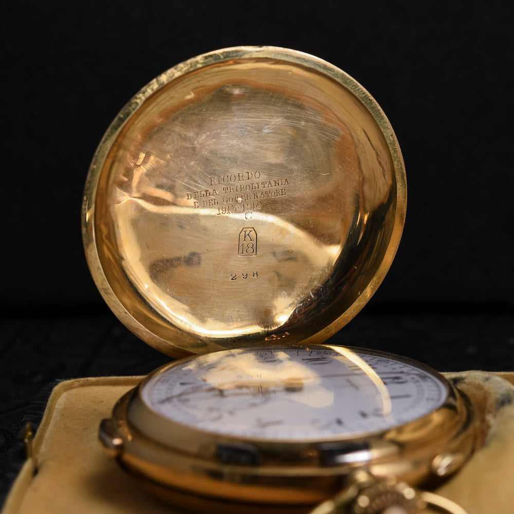 Antique 18k Gold Invicta Repeater Pocket Watch, Governor of Tripoli