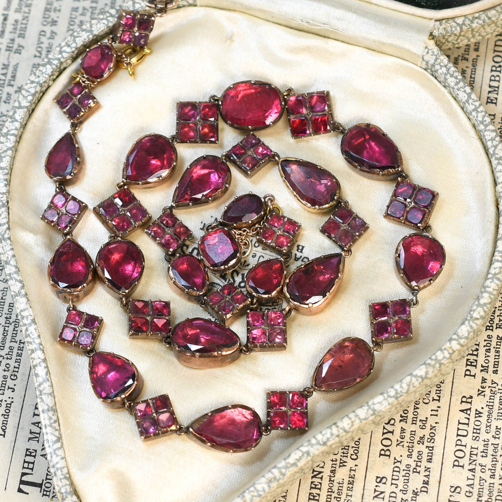 Georgian Garnet Rivière Necklace