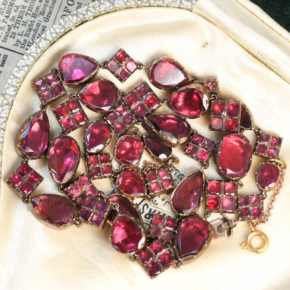 Georgian Garnet Rivière Necklace
