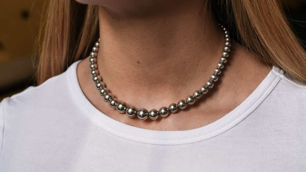 Silver Bead Necklace by Tiffany & Co