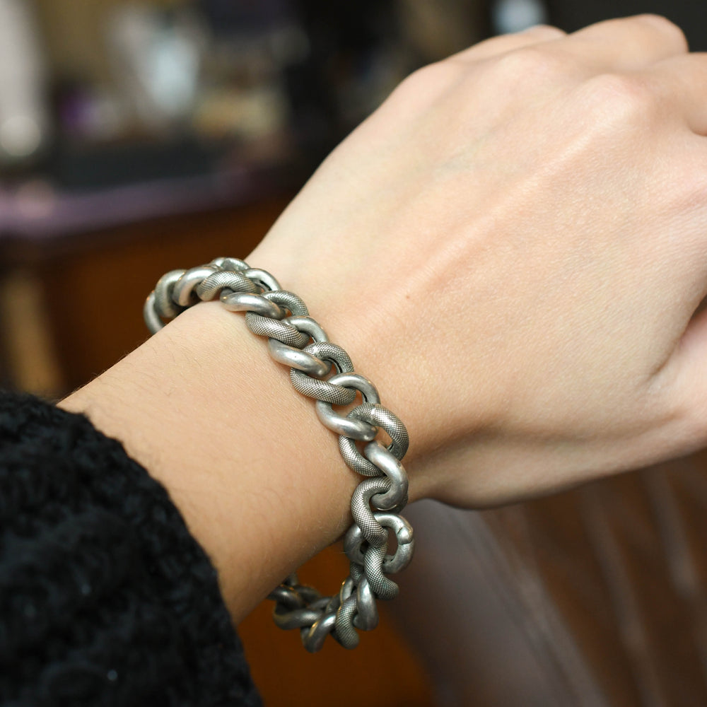 Antique Set of Four Silver Bracelet & Chains