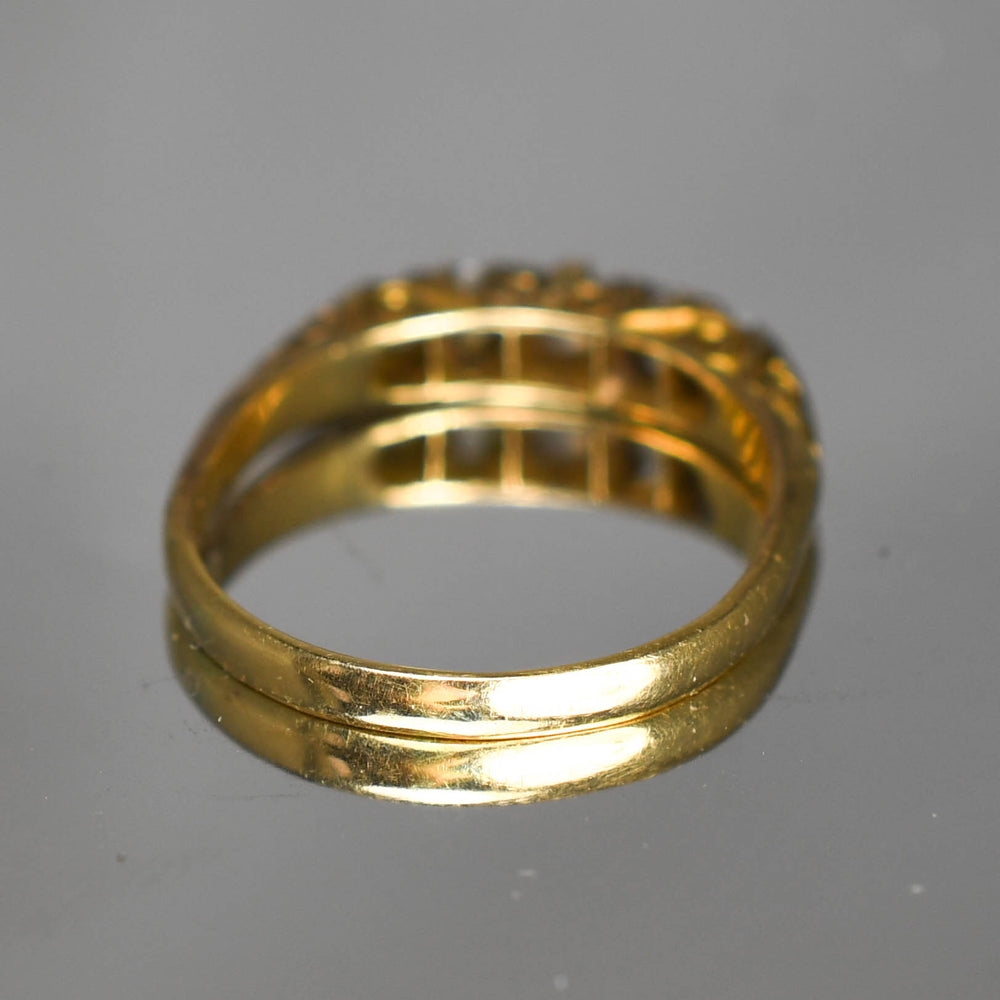 Victorian Carved Diamond 5-Stone Ring