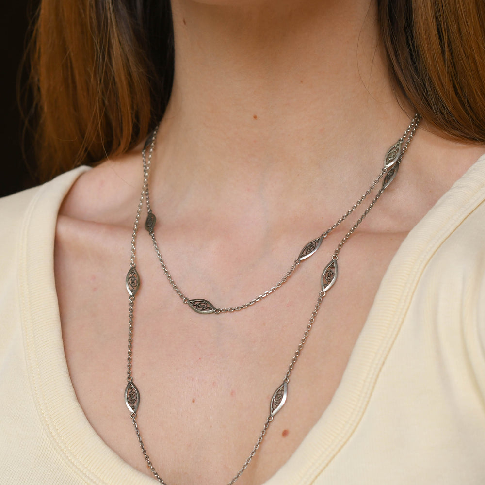 Antique Set of Four Silver Bracelet & Chains