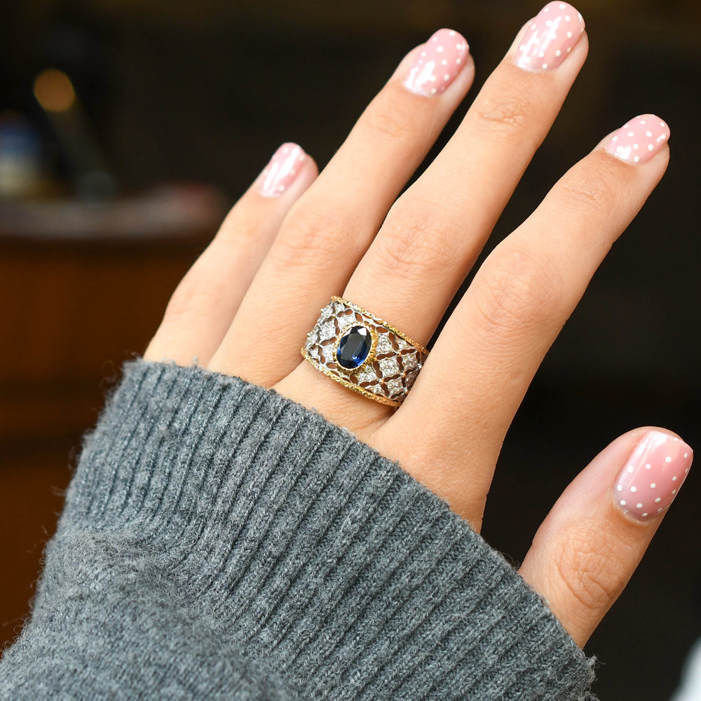 1940's Sapphire & Diamond 