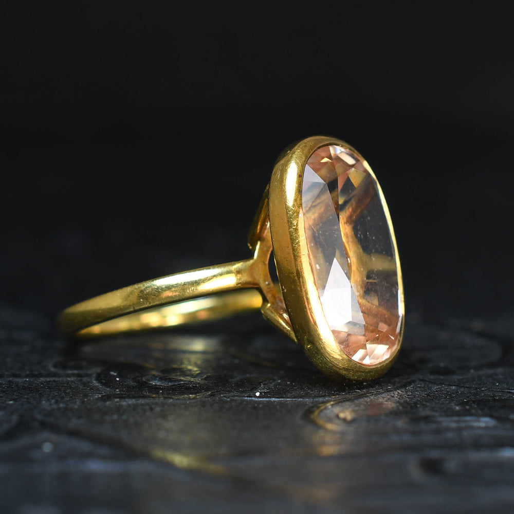 Mid-Century 9.80ct Precious Topaz 22k Gold Ring