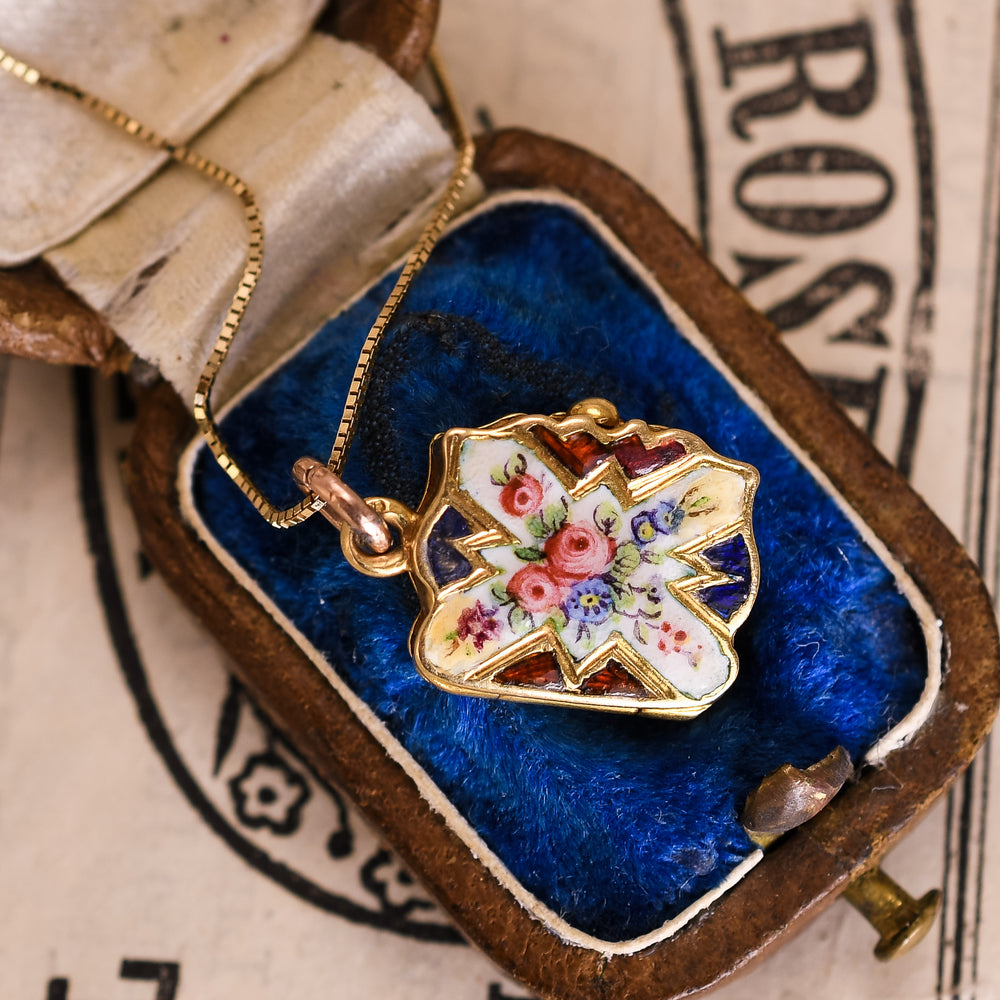 Georgian Enamelled Miniature Purse Locket Charm