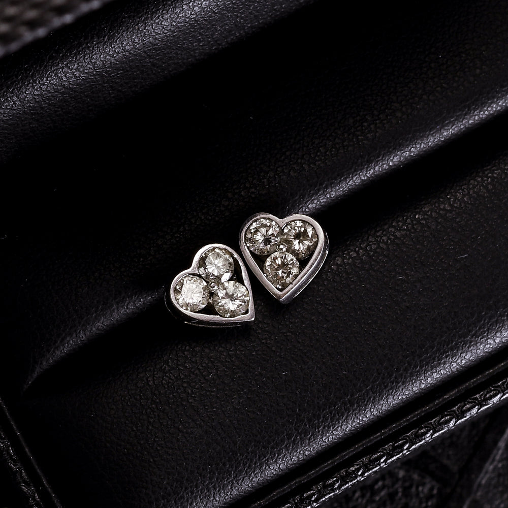 0.72ct Diamond Heart Stud Earrings