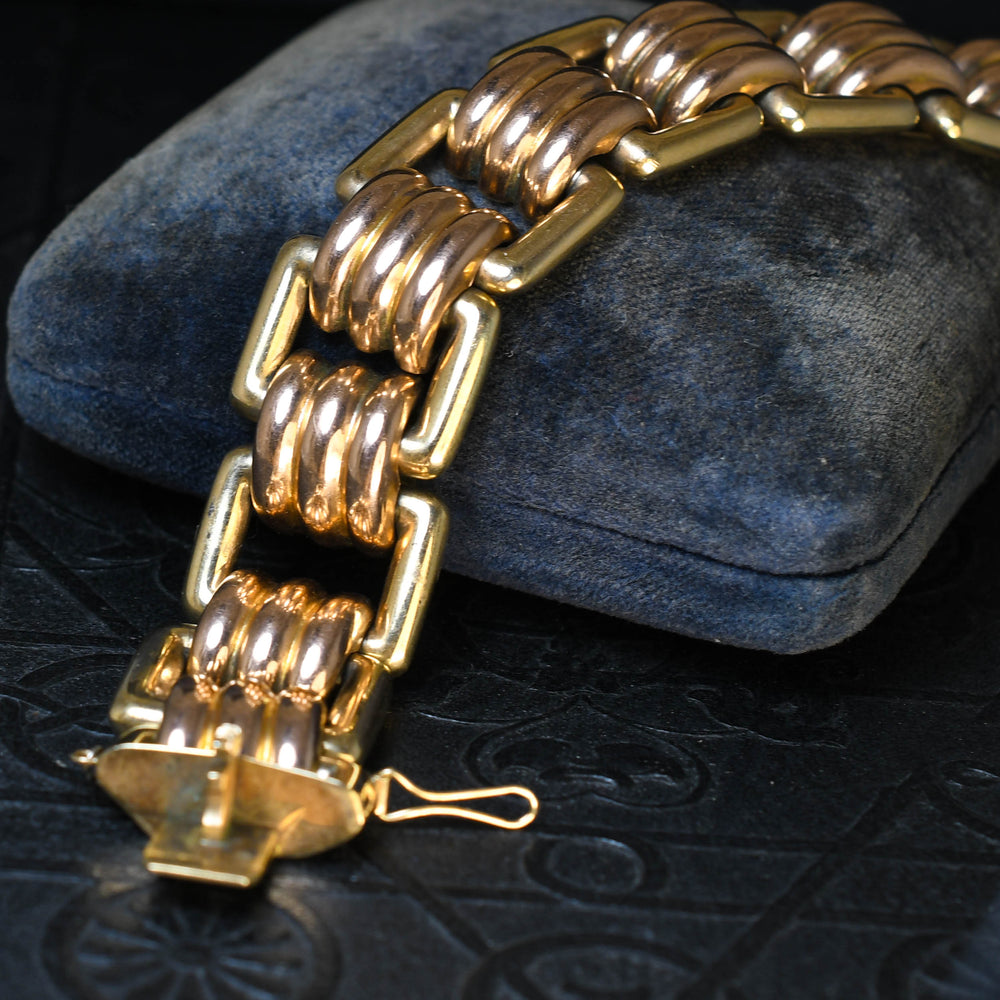 Mid-Century Gold Chunky Bracelet by Cropp & Farr